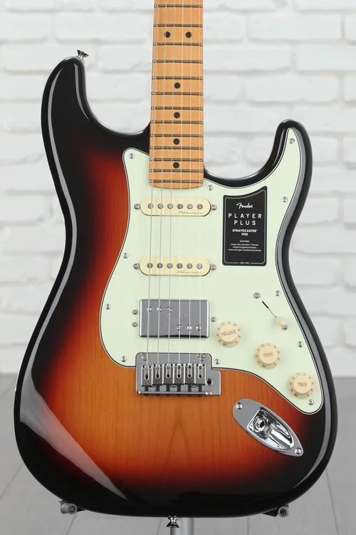 Fender Player Plus Stratocaster HSS Electric Guitar - 3-tone Sunburst with Maple Fingerboard