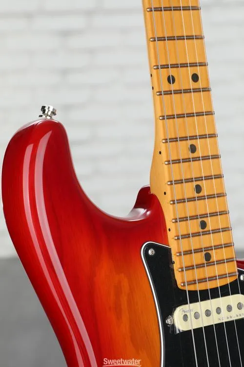  Fender American Ultra Luxe Stratocaster - Plasma Red Burst with Maple Fingerboard Demo