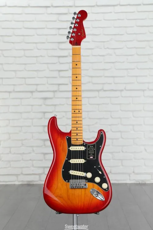  Fender American Ultra Luxe Stratocaster - Plasma Red Burst with Maple Fingerboard Demo