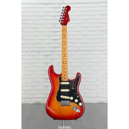  Fender American Ultra Luxe Stratocaster - Plasma Red Burst with Maple Fingerboard Demo