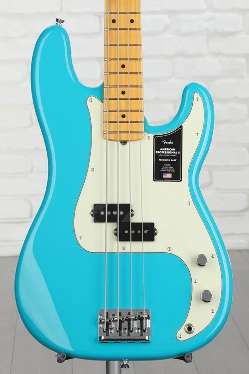 Fender American Professional II Precision Bass - Miami Blue with Maple Fingerboard Demo