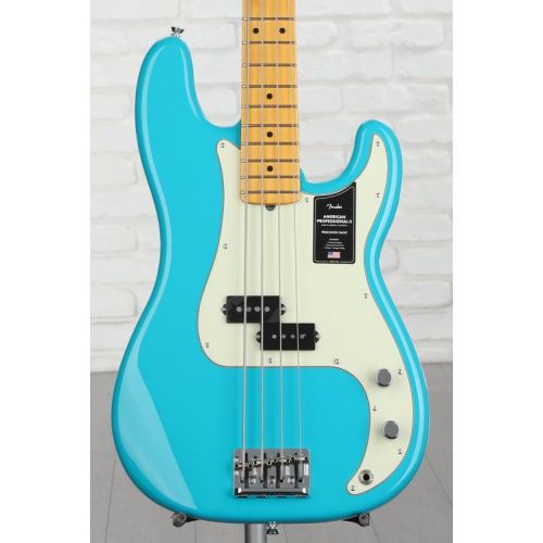  Fender American Professional II Precision Bass - Miami Blue with Maple Fingerboard Demo