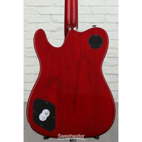  Fender Jim Adkins JA-90 Telecaster Thinline Semi-hollowbody Electric Guitar - Crimson Transparent with Indian Laurel Fingerboard