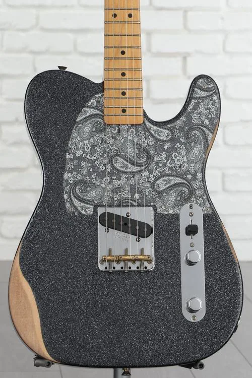 Fender Brad Paisley Road Worn Esquire Electric Guitar - Black Sparkle