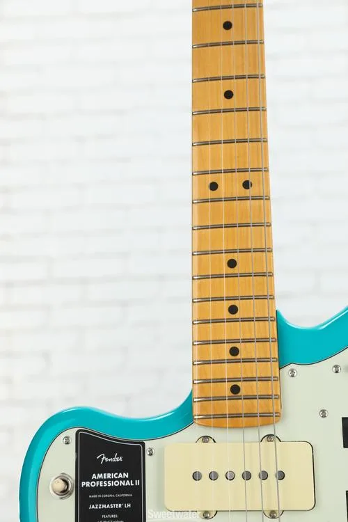  Fender American Professional II Jazzmaster Left-handed - Miami Blue with Maple Fingerboard