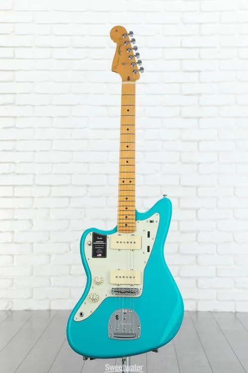  Fender American Professional II Jazzmaster Left-handed - Miami Blue with Maple Fingerboard