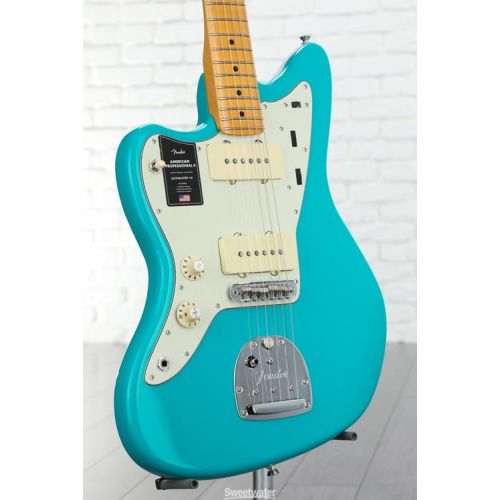  Fender American Professional II Jazzmaster Left-handed - Miami Blue with Maple Fingerboard