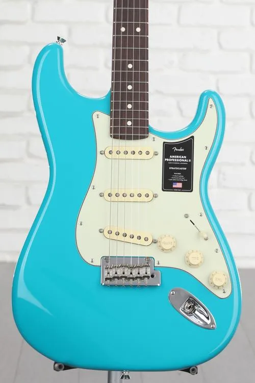 Fender American Professional II Stratocaster - Miami Blue with Rosewood Fingerboard Demo