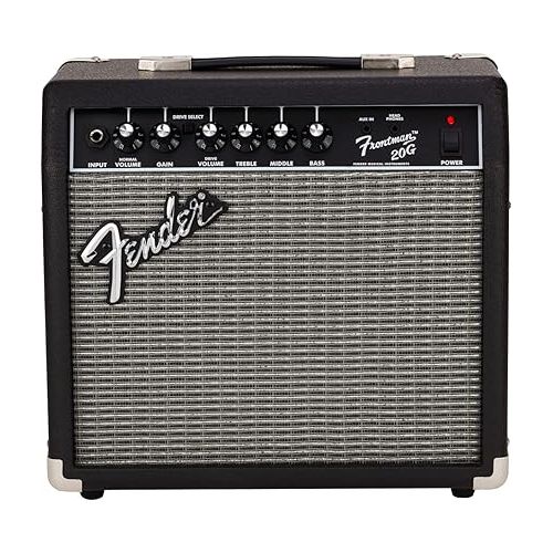  Fender Frontman 20G Guitar Combo Amplifier - Black Bundle with Instrument Cable and Picks