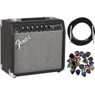 Fender Champion 20 Guitar Amplifier Bundle with Instrument Cable, 24 Picks, and Austin Bazaar Polishing Cloth