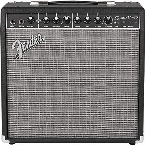  Fender Champion 40 Electric Guitar 40-Watt Amplifier Bundle with 24 Picks and 10-Foot Instrument Cable