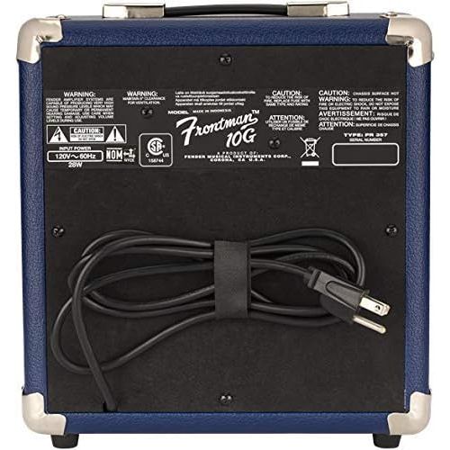  Fender Frontman 10G Electric Guitar Amplifier - Midnight Blue Bundle with 24 Picks and 10-Foot Instrument Cable