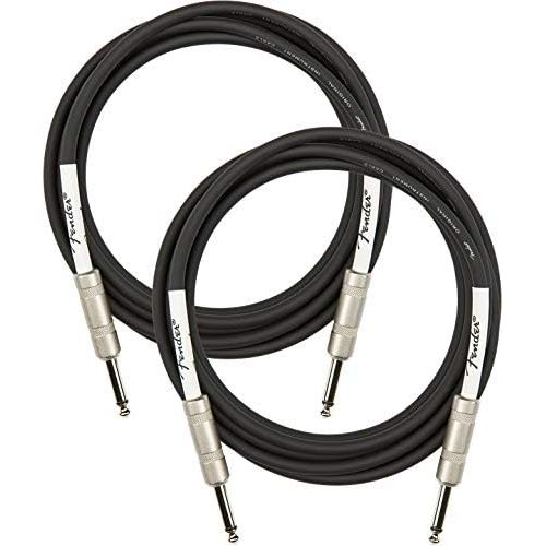  Fender Original Series Instrument Cables (Straight-Straight Angle) for Electric Guitar, Bass Guitar, Electric Mandolin, Pro Audio, 10-Foot, Black - 2 Pack