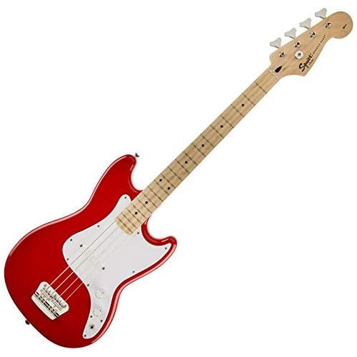  Squier by Fender Bronco Bass, Torino Red with Maple Fingerboard