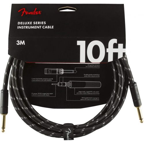  Fender Deluxe 10 Instrument Cable - Black Tweed