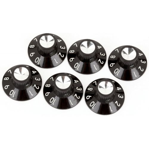  Fender Pure Vintage Skirted Amp Knobs, Black (Pack of 6)