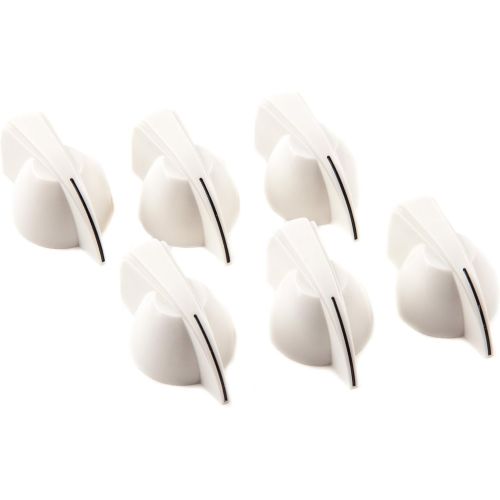  Fender Chicken Head Amp Knobs, White, 6-Pack