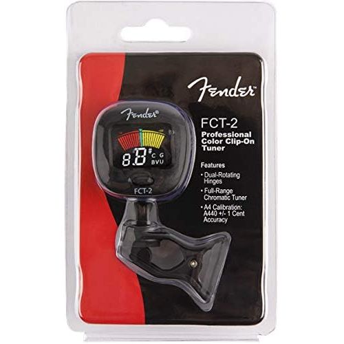  [아마존베스트]Fender FCT-2 Pro Color Clip-On Tuner Bundle with 24pk Fender Guitar Picks and Fender Play