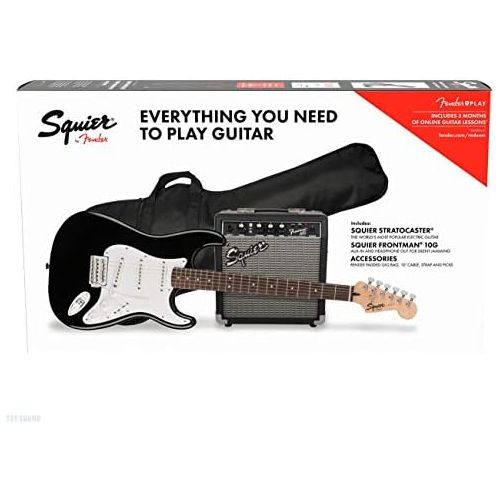  [아마존베스트]Fender Squier Stratocaster Pack BLK with Frontman 10G Bag and Accessories