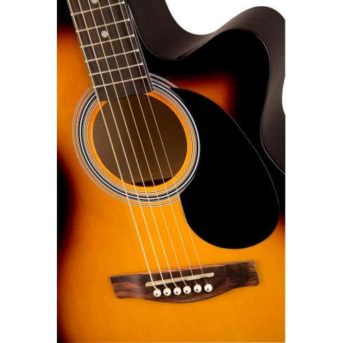  Fender FA-135CE Cutaway Concert Acoustic-Electric Guitar 3-Color Sunburst