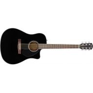 Fender CD-60SCE Acoustic-Electric Guitar - Dreadnought Body Style - Black Finish