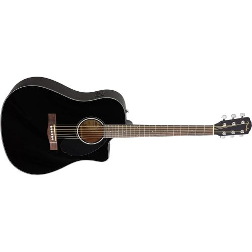  Fender CD-60SCE Acoustic-Electric Guitar - Dreadnought Body Style - Black Finish