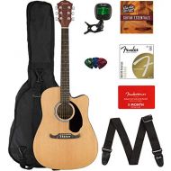 Fender FA-125CE Dreadnought Cutaway Acoustic-Electric Guitar Bundle with Gig Bag, Strap, Strings, Tuner, Picks, Fender Play Online Lessons, and Austin Bazaar Instructional DVD