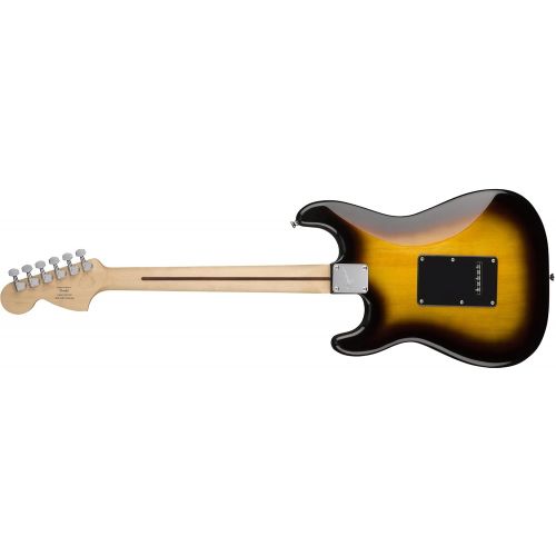  Squier by Fender Stratocaster Short Scale Beginner Electric Guitar Pack with Squier Frontman 10G Amplifier - Black Finish