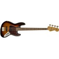 Fender Road Worn 60s Jazz Electric Bass Guitar, Rosewood Fingerboard, 4-Ply Brown Shell Pickguard - 3-Color Sunburst