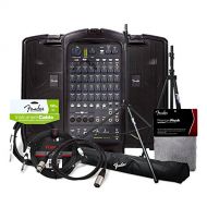 Fender Passport Venue PA System with Two Speaker Stands + Instrument Cables + Microphone Cable + Cable with Black PVC Jacket