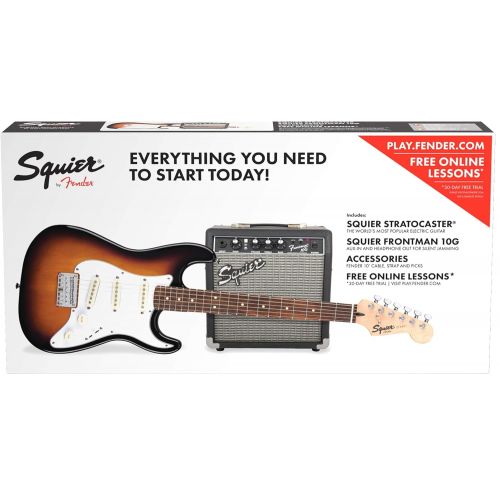  Fender 6 String Electric Guitar Pack, Brown Sunburst (0371812032)