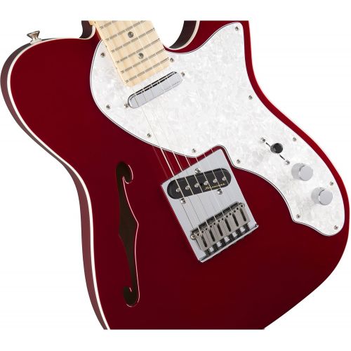  Fender 6 String Deluxe Telecaster Electric Guitar Thinline, Maple Fingerboard, Candy Apple Red (0147602309