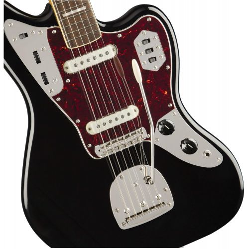  Squier by Fender Classic Vibe 70s Jaguar Electric Guitar - Laurel - Black