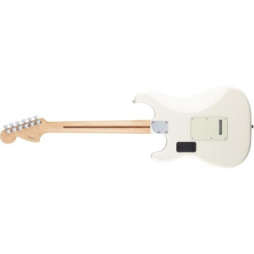  Fender 6 String Deluxe Roadhouse Stratocaster Electric Guitar, Maple Fingerboard, Olympic White (0147302305