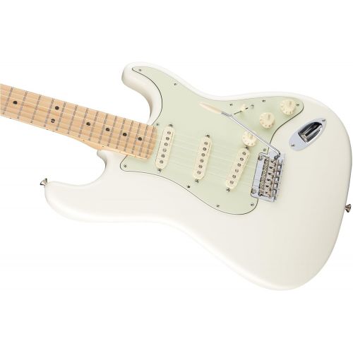  Fender 6 String Deluxe Roadhouse Stratocaster Electric Guitar, Maple Fingerboard, Olympic White (0147302305