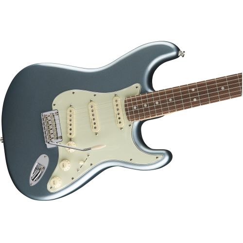  Fender 6 String Deluxe Roadhouse Stratocaster Electric Guitar, Maple Fingerboard, Olympic White (0147302305