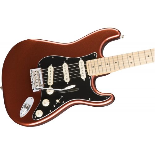  Fender 6 String Deluxe Roadhouse Stratocaster Electric Guitar, Maple Fingerboard, Olympic White (0147302305