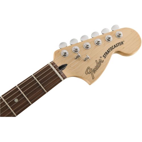  Fender 6 String Deluxe Roadhouse Stratocaster Electric Guitar, Maple Fingerboard, Olympic White (0147302305