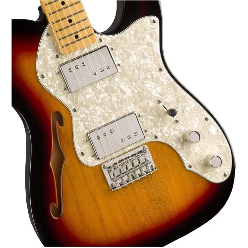  Squier by Fender Classic Vibe 70s Telecaster Thinline Electric Guitar - Maple - 3-Color Sunburst