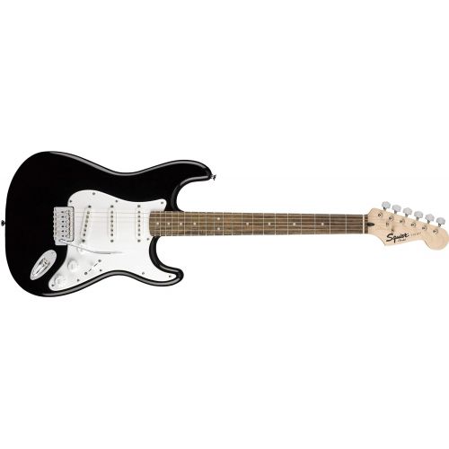  Squier by Fender Stratocaster Beginner Pack, Laurel Fingerboard, Black, with Gig Bag, Amp, Strap, Cable, Picks, and Fender Play