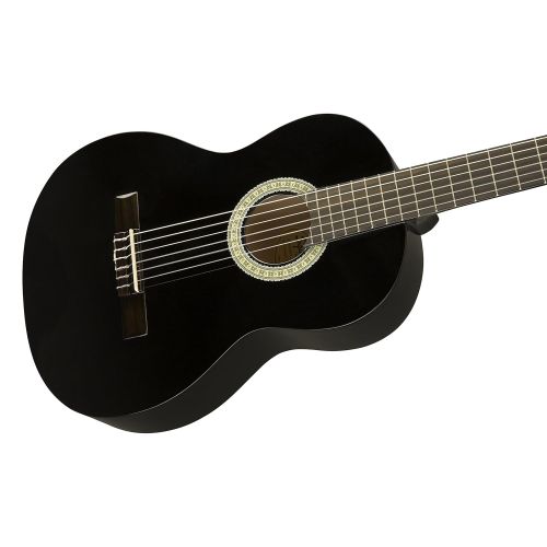  Fender Squier SA-150N Squier Beginner Nylon String Classical Acoustic Guitar - Gloss Black Finish