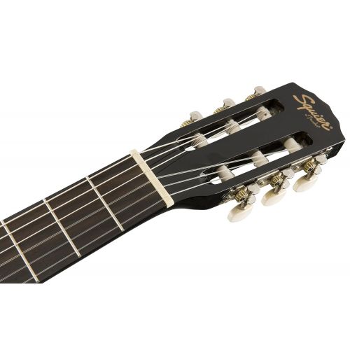  Fender Squier SA-150N Squier Beginner Nylon String Classical Acoustic Guitar - Gloss Black Finish