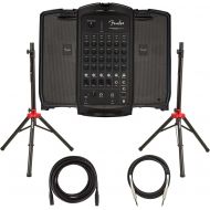 Fender Passport Conference S2 Portable PA System Bundle with Compact Speaker Stands, XLR Cable, and Instrument Cable