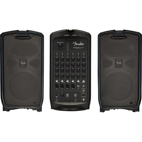  Fender Passport Conference S2 Portable PA System Bundle with Compact Speaker Stands, XLR Cable, and Instrument Cable
