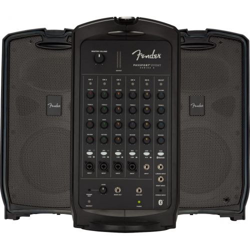  Fender Passport Conference S2 Portable PA System Bundle with Compact Speaker Stands, XLR Cable, and Instrument Cable