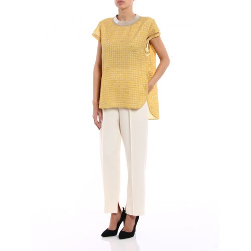 펜디 Fendi Grisaille silk blend cloque blouse