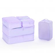 Fenfen-snb Packing Cubes, 6pcs Travel Storage Bag Organizer Luggage Suitcase Compression Pouches (Color : Purple)