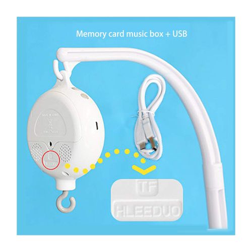  Fenghgoxu fenghgoxu Newborn Toys Crib Bed Bell Rotating Music Box 35 Songs USB Data Cable Charging Energy Saving and Environmental Protection White Bed Bell