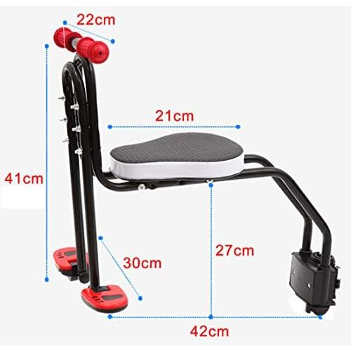  [아마존베스트]FenglinTech Child Bike Seats, Quick Dismounting Seat Bicycle Electrombile Preposed Safety Seat with Armrest and Pedal Easy to Installment - Black