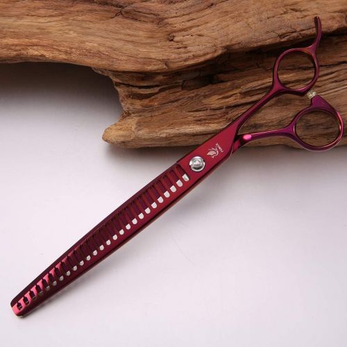  Fenice 8.0 inch Purple Professional Japan 440c Pet Scissors for Dogs Thinning Animal Grooming